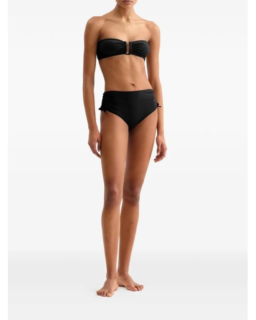 Eres Black Sofia Drawstring Mid-Rise Bikini Bottoms