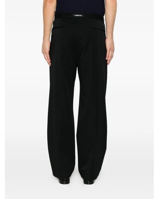 Karl Lagerfeld Black Pleated-Design Trousers for men