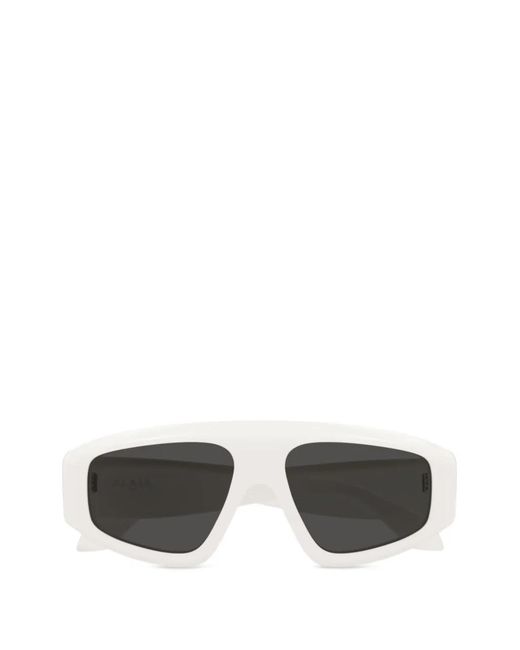Alaïa White Shield-Frame Sunglasses