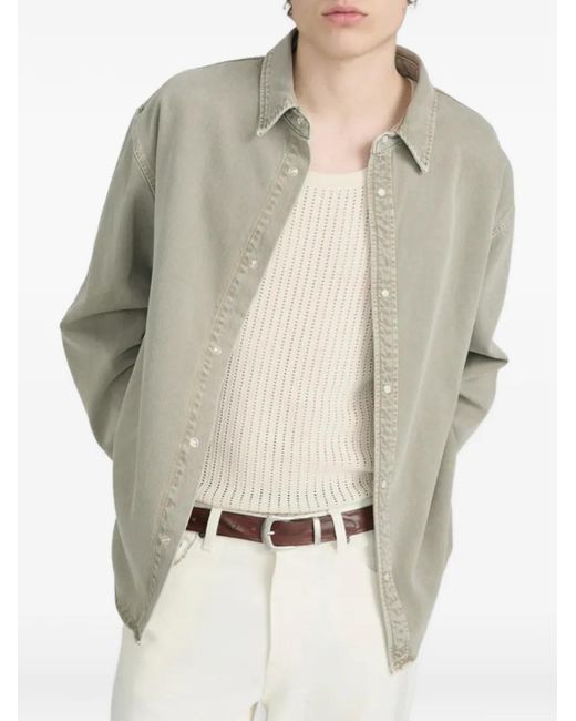 FRAME Green Relaxed-Fit Long-Sleeve Overshirt for men