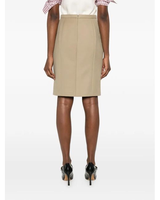 N°21 Natural Front-Pocket Mini Skirt