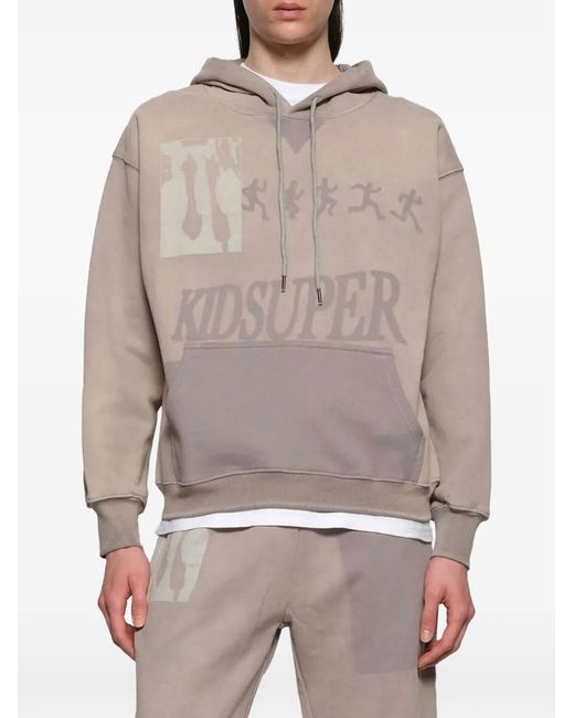 Kidsuper Gray Sun-Faded Hoodie for men