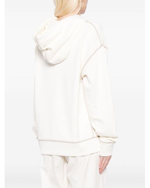 Sudadera con capucha y logo bordado Moncler de color White