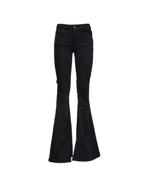 Dondup Black Five-Pocket Flared Jeans