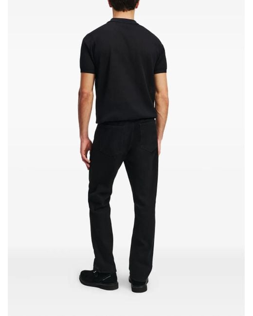 Karl Lagerfeld Black Logo-Patch Jeans for men