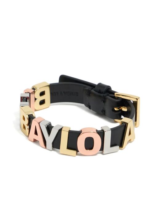 Bimba Y Lola Black Logo-Lettering Bracelet