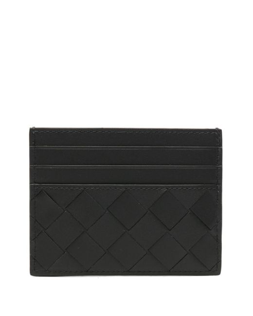 Bottega Veneta Black Intrecciato Leather Cardholder for men