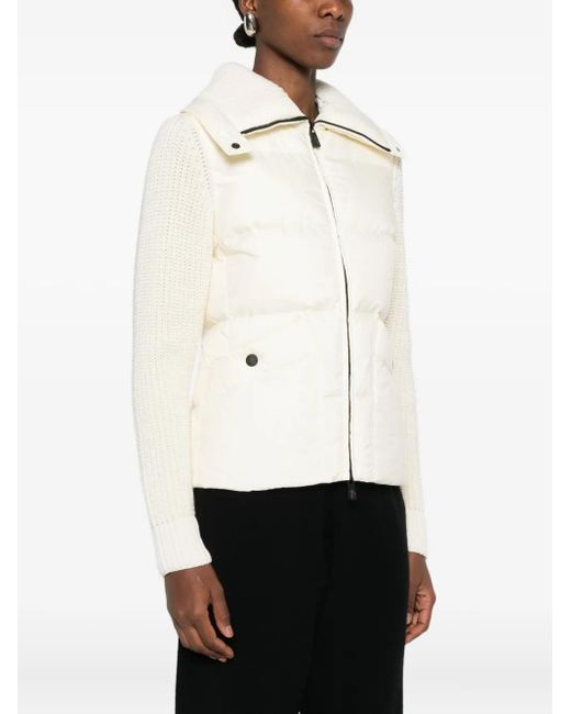Moncler Natural Zip-Up Puffer Jacket
