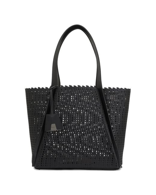 Akris Black Sac Cabas Alex Médium À Découpes Au Laser