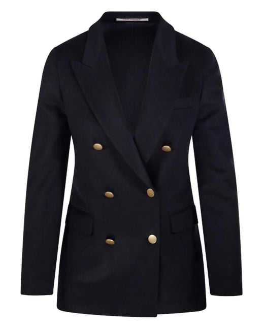 Tagliatore Blue Double-Breasted-Button Blazer
