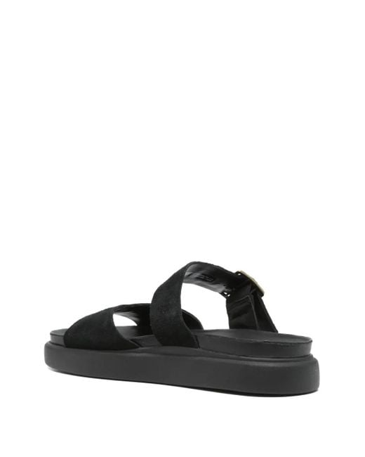 Clarks Black Aristella Buckled Platform Sandals