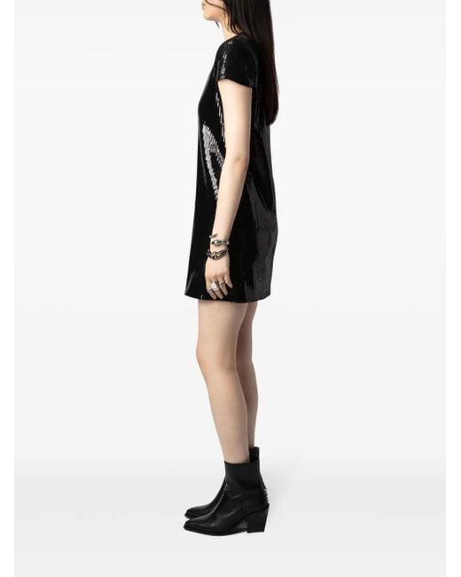 Zadig & Voltaire Black Rashu Sequin Mini Dress