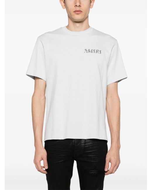 Amiri White Baroque Logo-print T-shirt for men