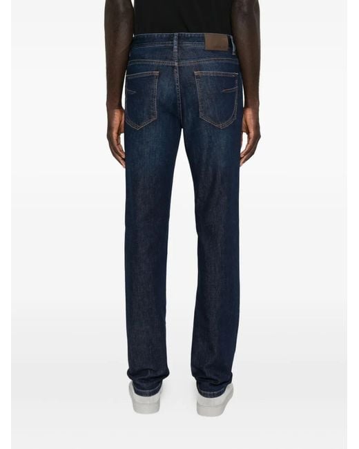 Corneliani Blue Logo-Patch Jeans for men