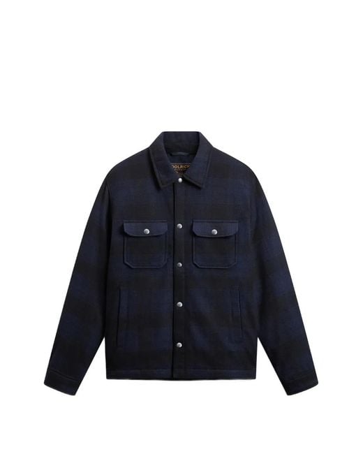 Woolrich Blue Alaskan Overshirt for men