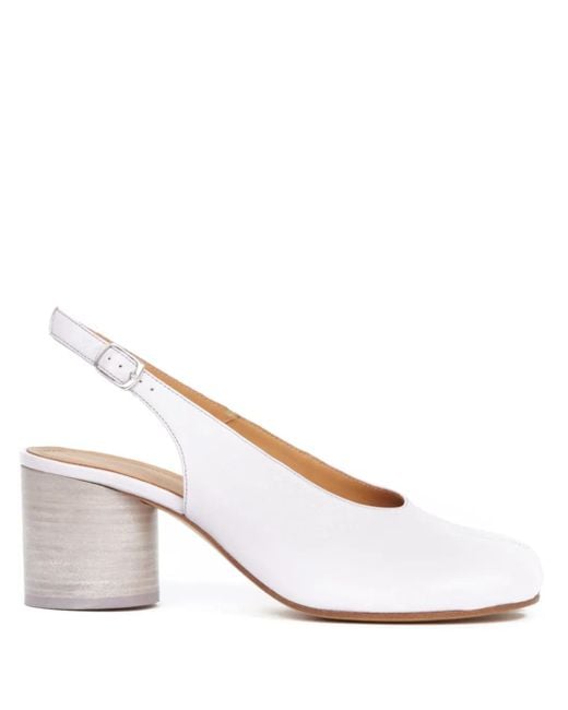Maison Margiela White 60Mm Tabi Slingback Pumps