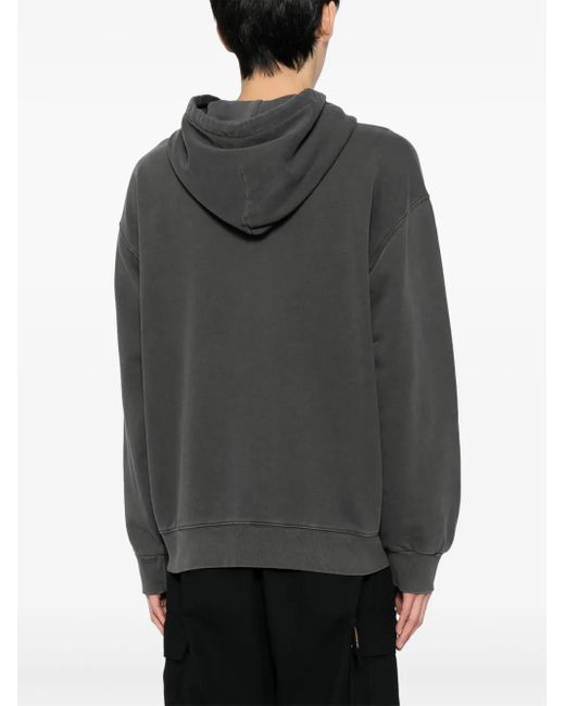 Carhartt Gray Logo-Appliqué Zip-Up Hoodie