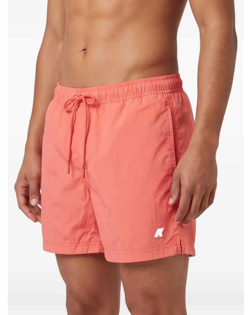 K-Way Pink Logo Beach Shorts for men