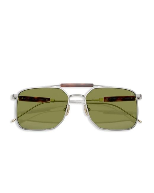 Brunello Cucinelli Metallic Square-Frame Sunglasses for men