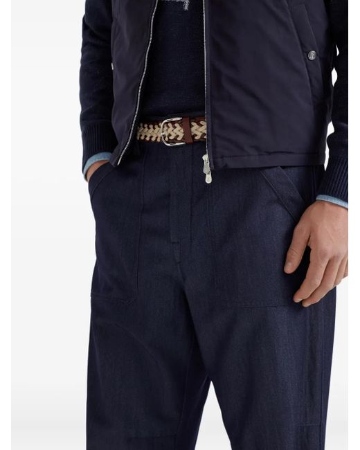 メンズ Brunello Cucinelli ボタン パンツ Blue