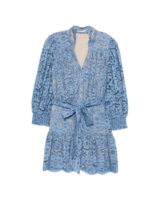 Alice + Olivia Blue Cora Mini Dress