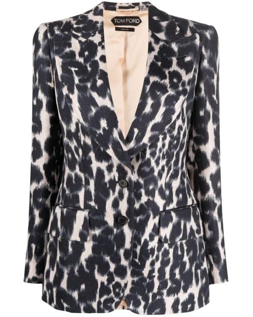 Blazer con estampado de leopardo Tom Ford de color Black