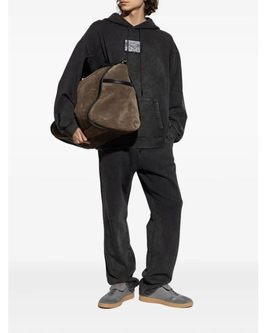 Iceberg Black Logo-Patch Hoodie for men
