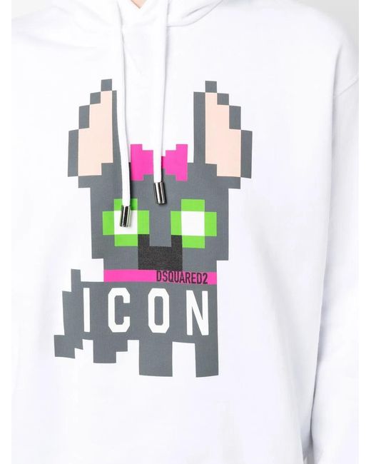 DSquared² White Icon Hilde Cotton Hoodie