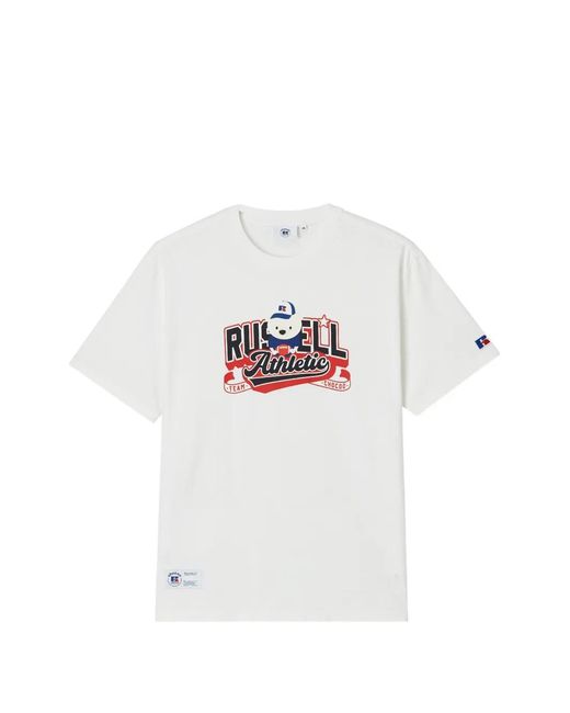 Chocoolate White Graphic-Print Cotton T-Shirt for men