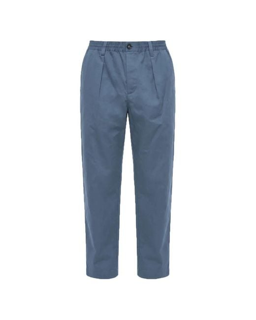 Marni Blue Pleated Elasticated-Waist Trousers for men