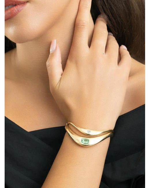 ZAHN-Z Black Petite Zaha Diamond Cuff Bracelet