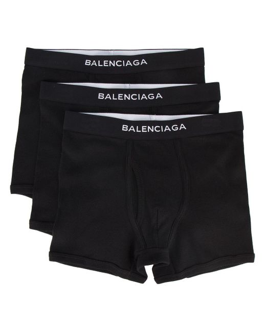 BALENCIAGA Logo Boxer Brief ブラック Logo boxer briefs in black - Balenciaga | Mytheresa