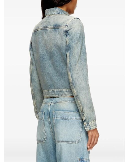 Veste En Jean À Fermeture Zippée DIESEL en coloris Blue