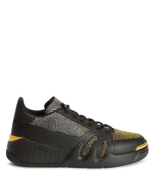Giuseppe Zanotti Black Rhinestone Low-Top Sneakers for men