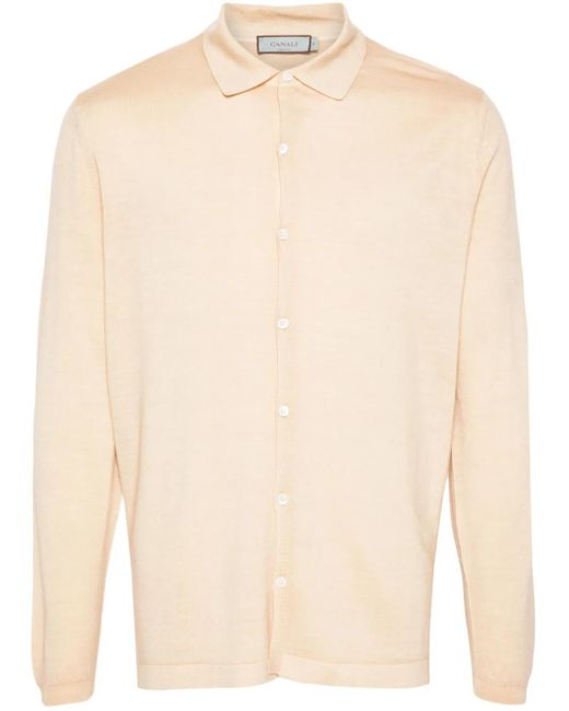 Canali Natural Cardigan À Col Pointu for men