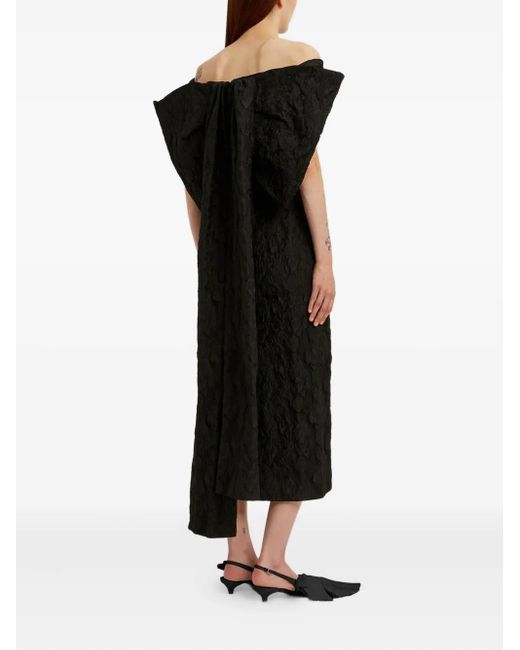 Vestido midi con hombros descubiertos Erdem de color Black