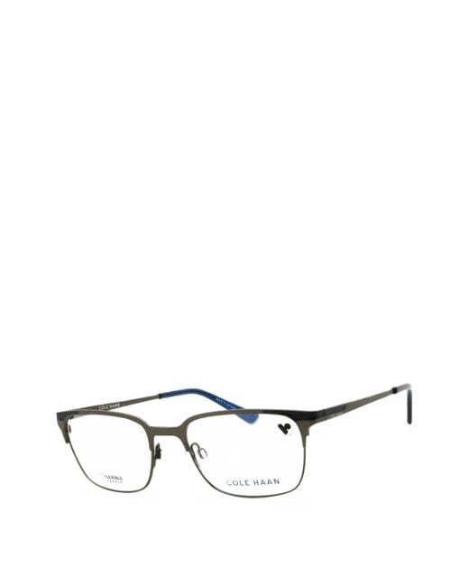 Cole Haan Gray Rectangular-Frame Glasses for men