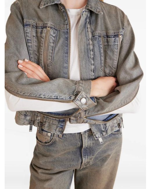 Haikure Gray Zip-Detail Jacket