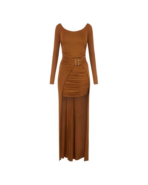 Elisabetta Franchi Brown Carpet Dress