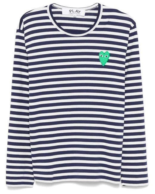 COMME DES GARÇONS PLAY Blue Heart-Patch T-Shirt