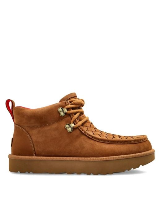 Ugg Brown Ambush Woven Lace-Up Boots for men