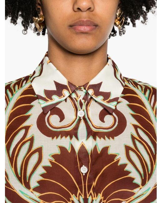 Etro Brown Abstract Patterned Shirt