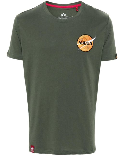 Alpha Industries X Nasa Davinci Katoenen T-shirt in het Green voor heren