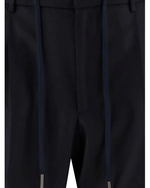 Tagliatore Blue Drawstring-Waist Trousers for men