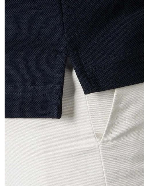 Aurélien Blue Pique-Knit Short-Sleeve Polo Shirt for men