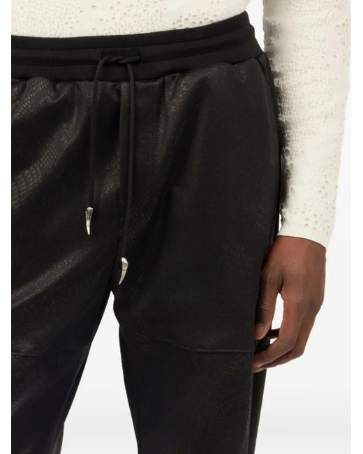 メンズ Roberto Cavalli パターンジャカード パンツ Black