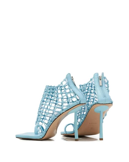 Le Silla Blue 100Mm Openwork Square-Toe Sandals