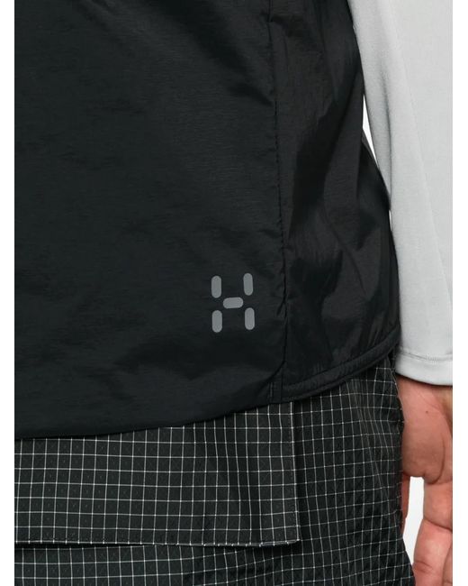 Haglöfs Black Logo-Print Zip-Up Jacket for men