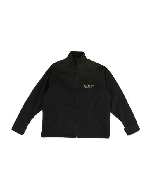 Fear Of God Black Logo-Embroidered Velvet Jacket for men