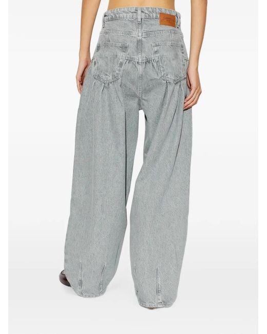 Ganni Gray Belt-Loops Jeans